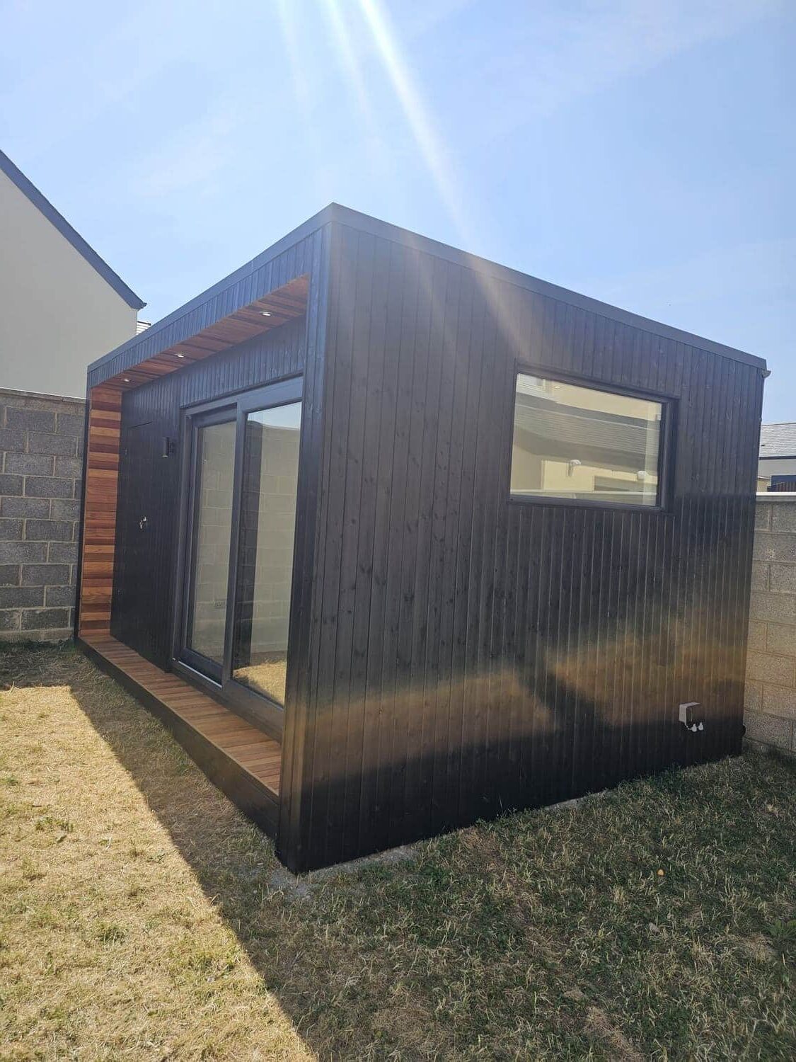 5m x 3.3m Ardclough garden room front elevation with hidden Secret Shed storage door